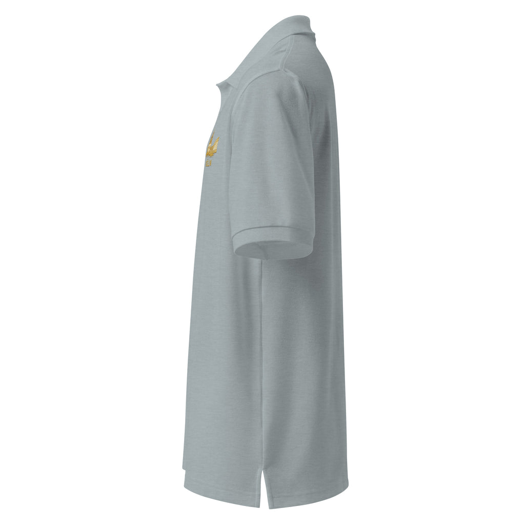 Gray heather  polo shirt on a white background