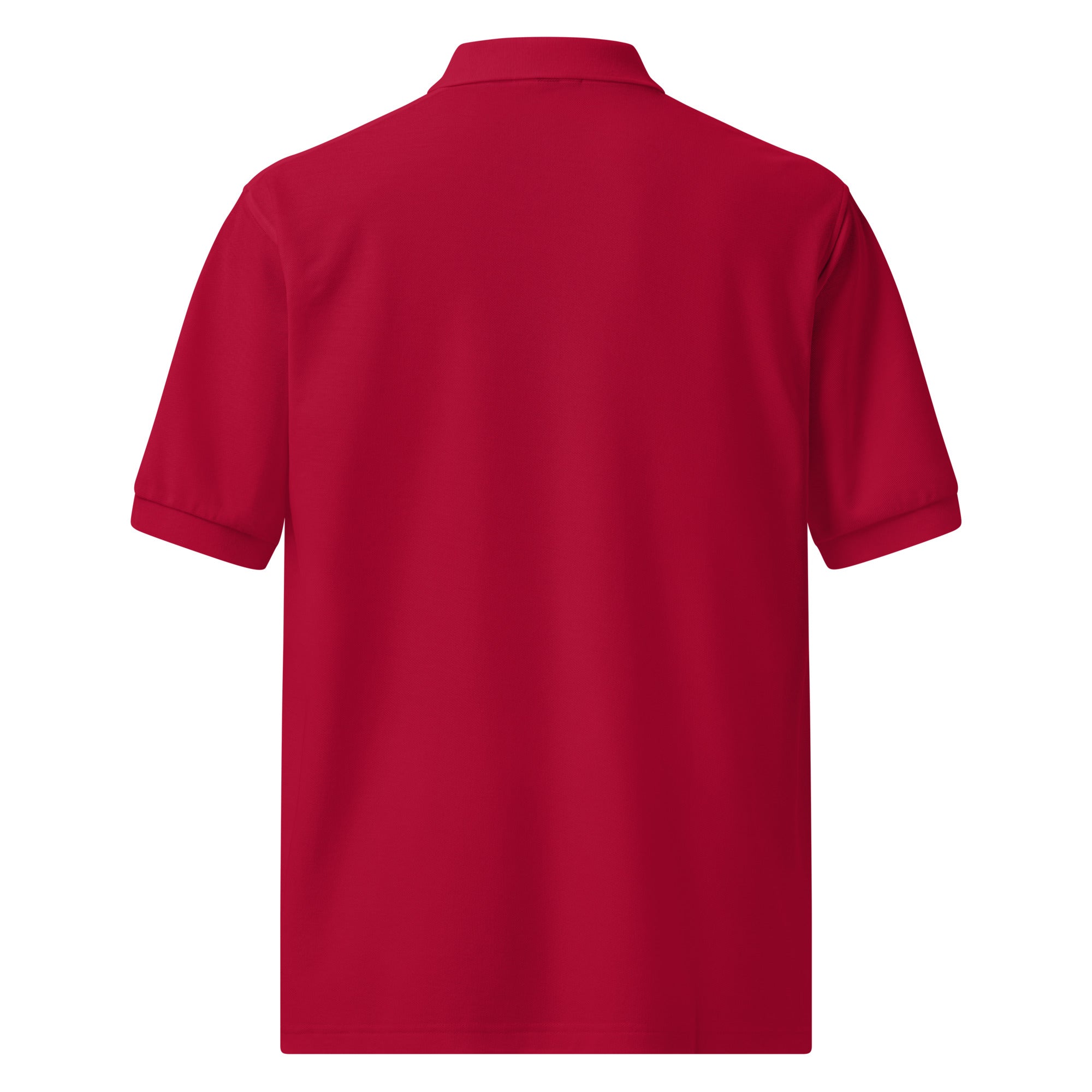 Red polo shirt on a white background