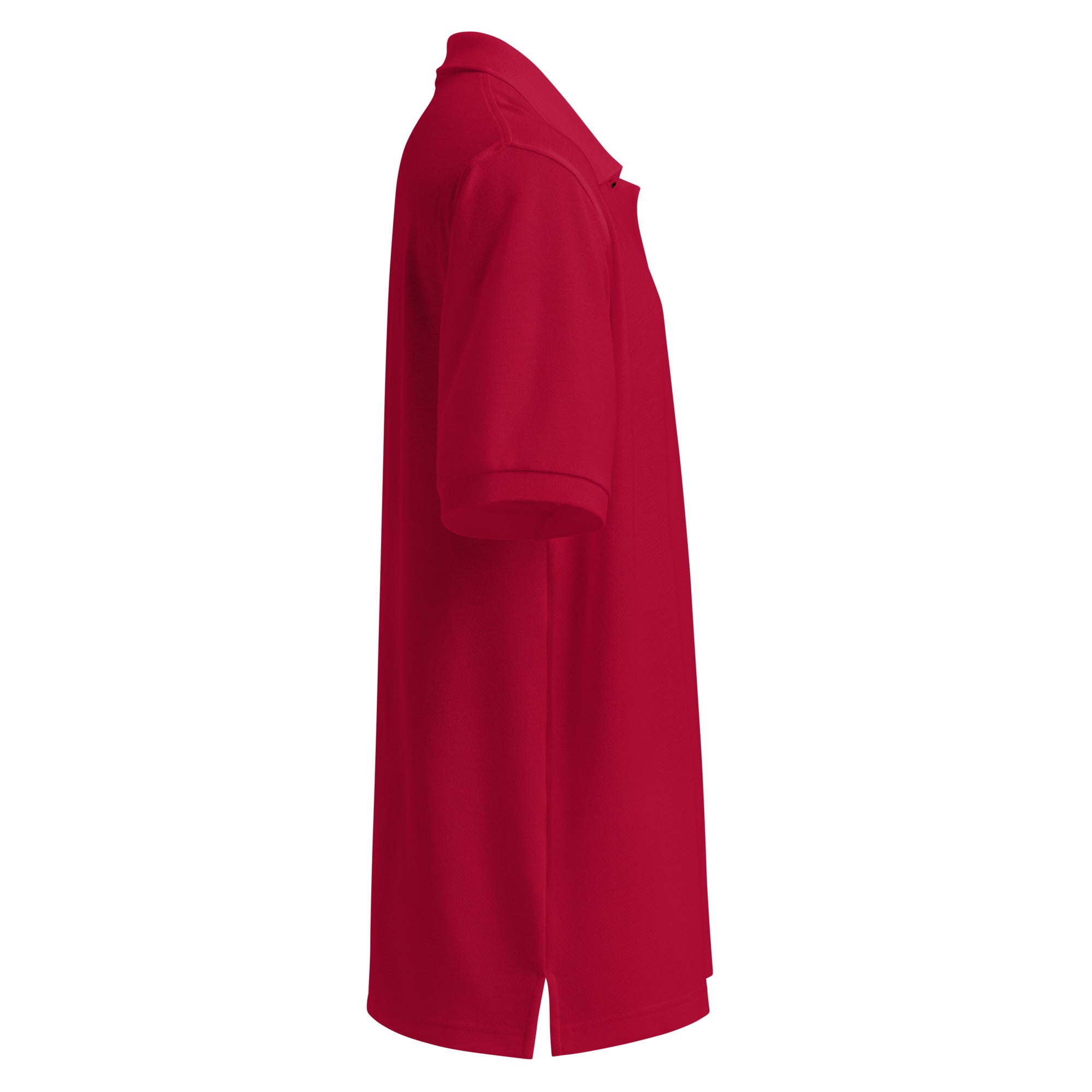 Red polo shirt on a white background