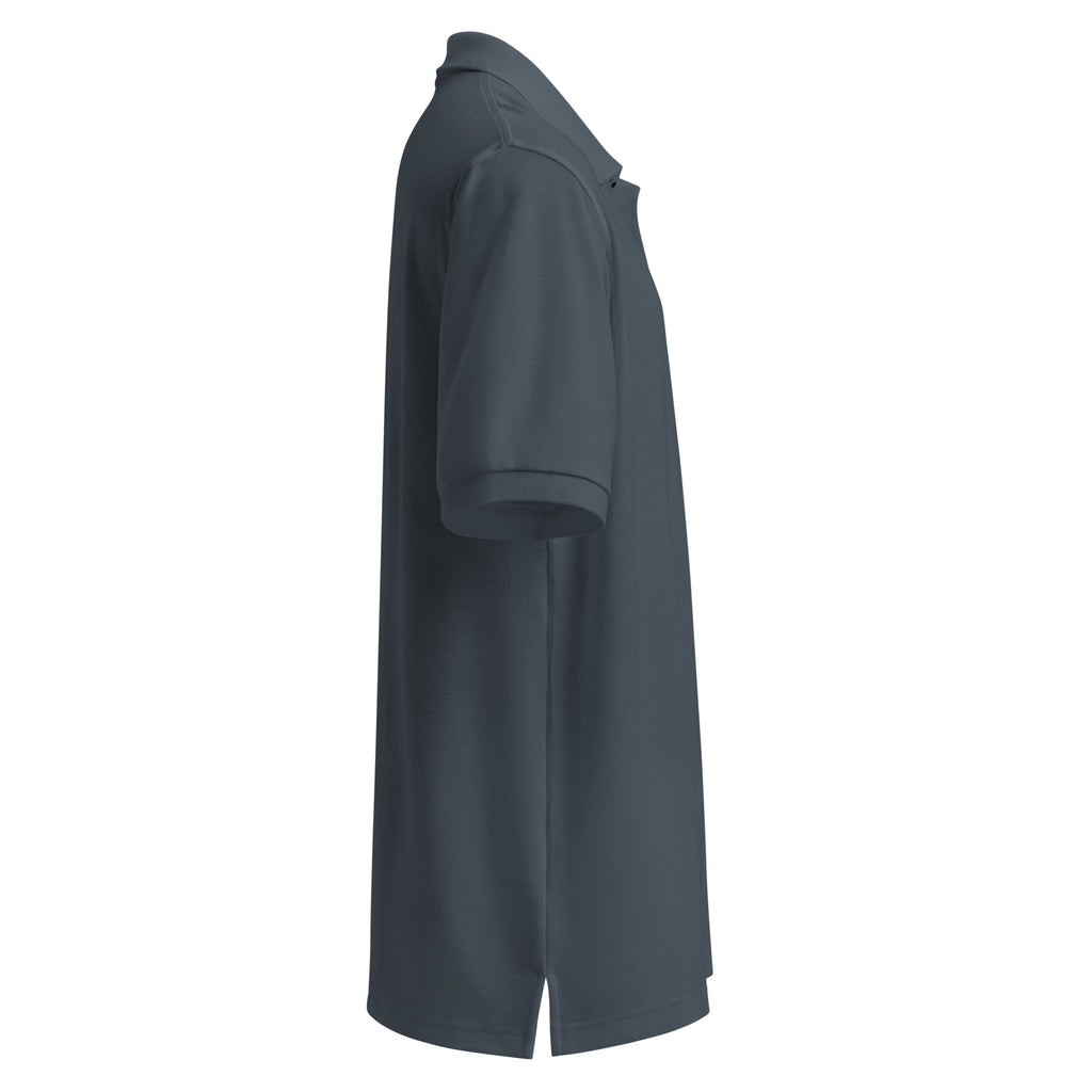 Dark gray polo shirt on a white background