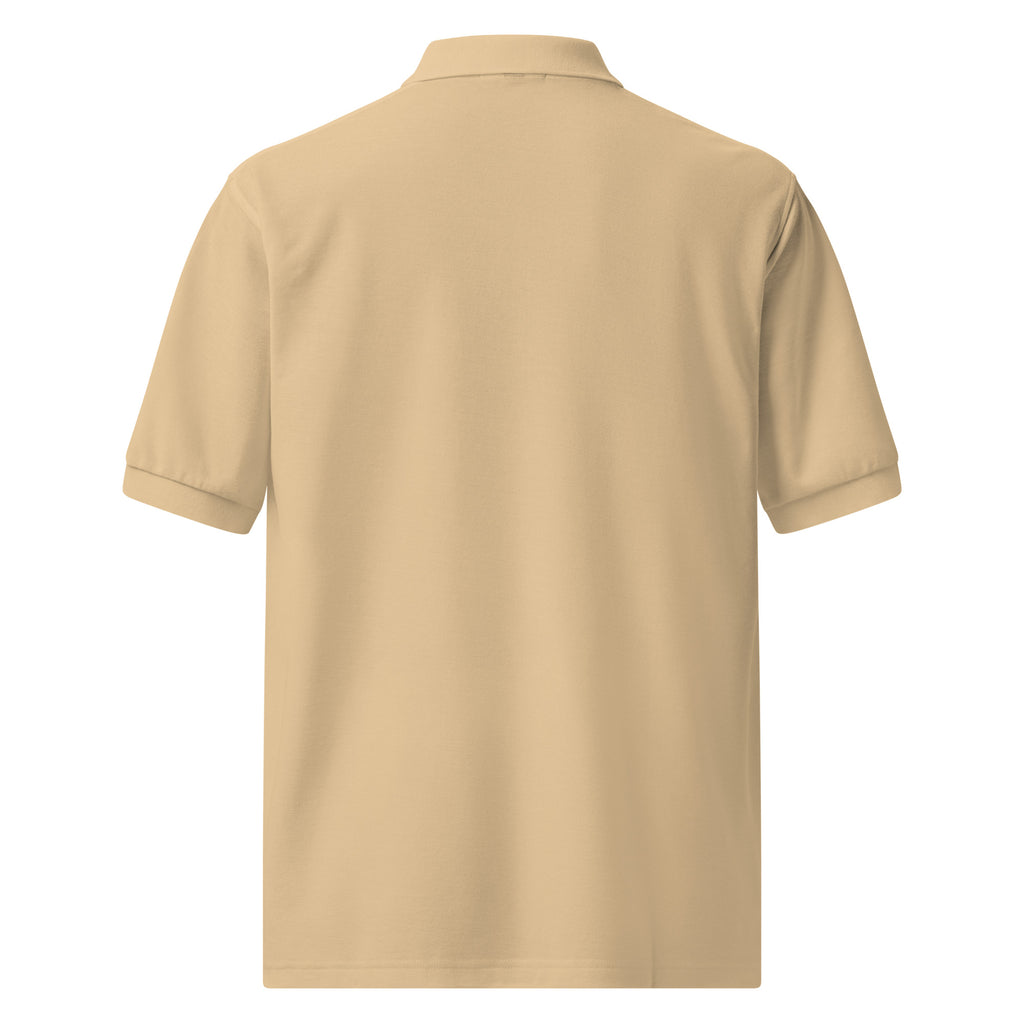 Beige polo shirt on a white background