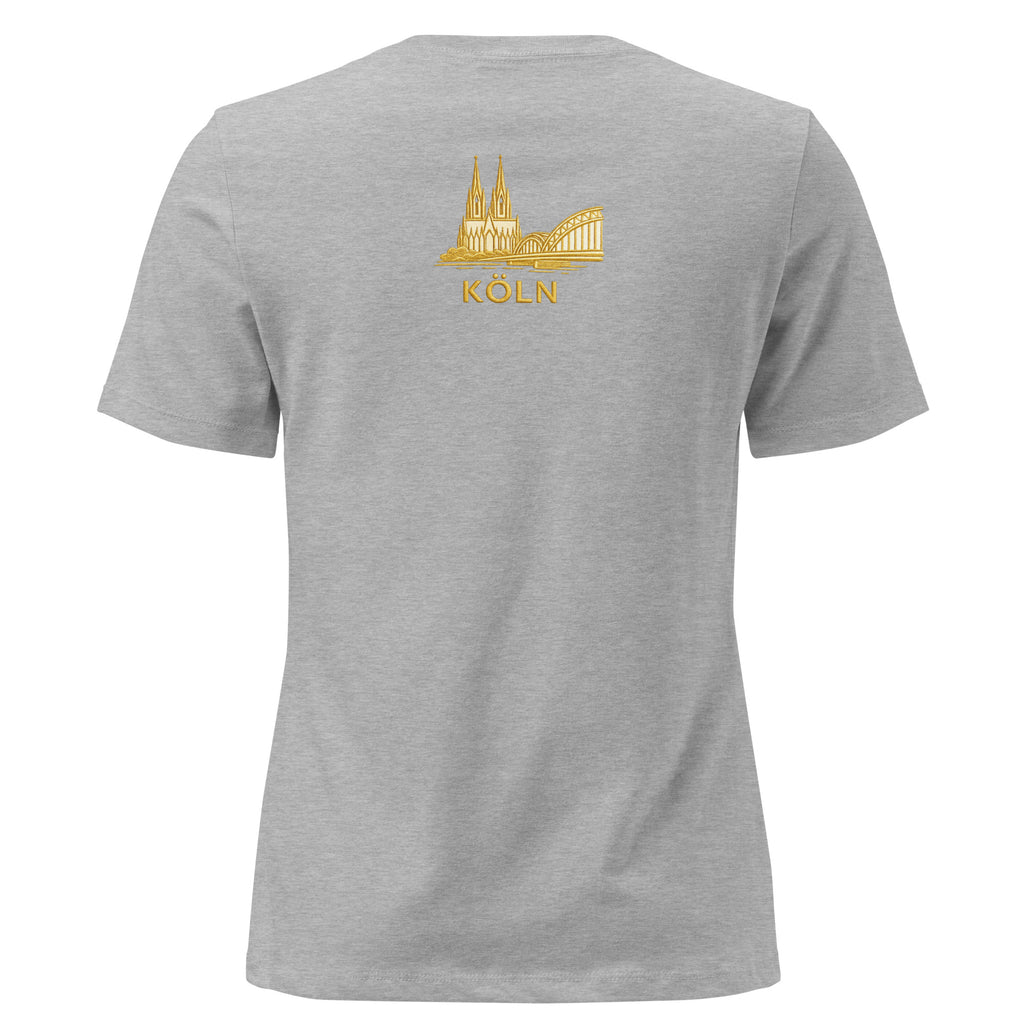 Women's Oversized Köln T-Shirt in Athletic Heather - Back View Authentic Köln