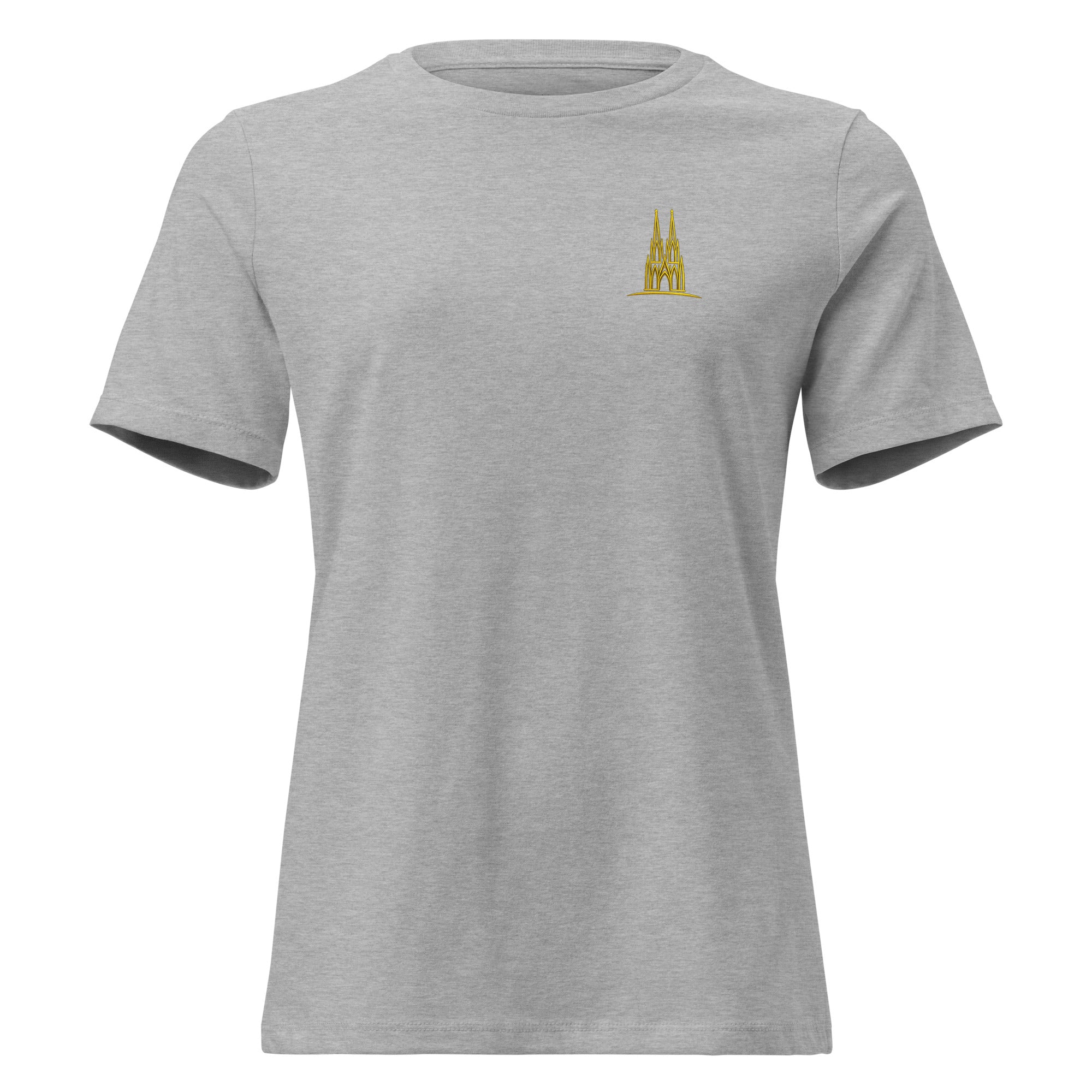 Women's Oversized Köln T-Shirt in Athletic Heather - Front View Relaxed Fit