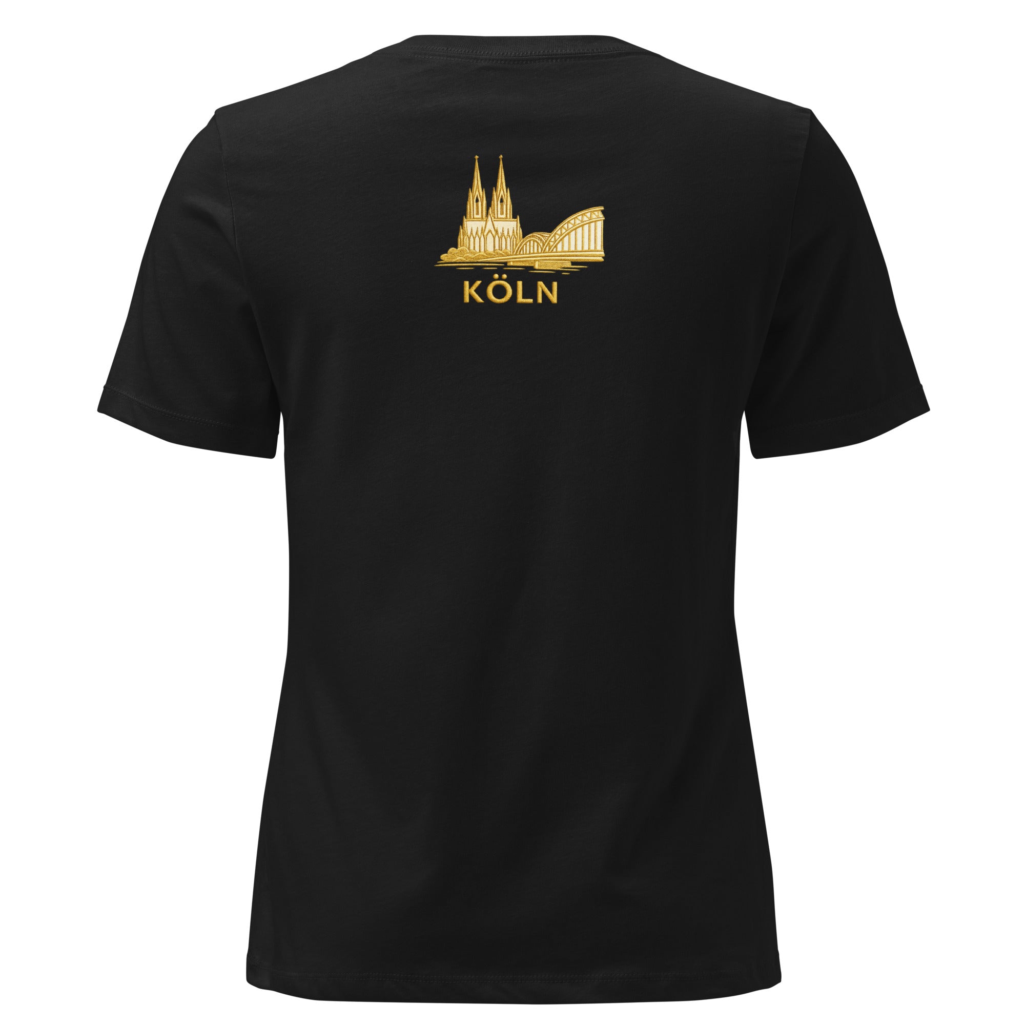 Women's Oversized Köln T-Shirt in Black - Back View EchtGemacht Design