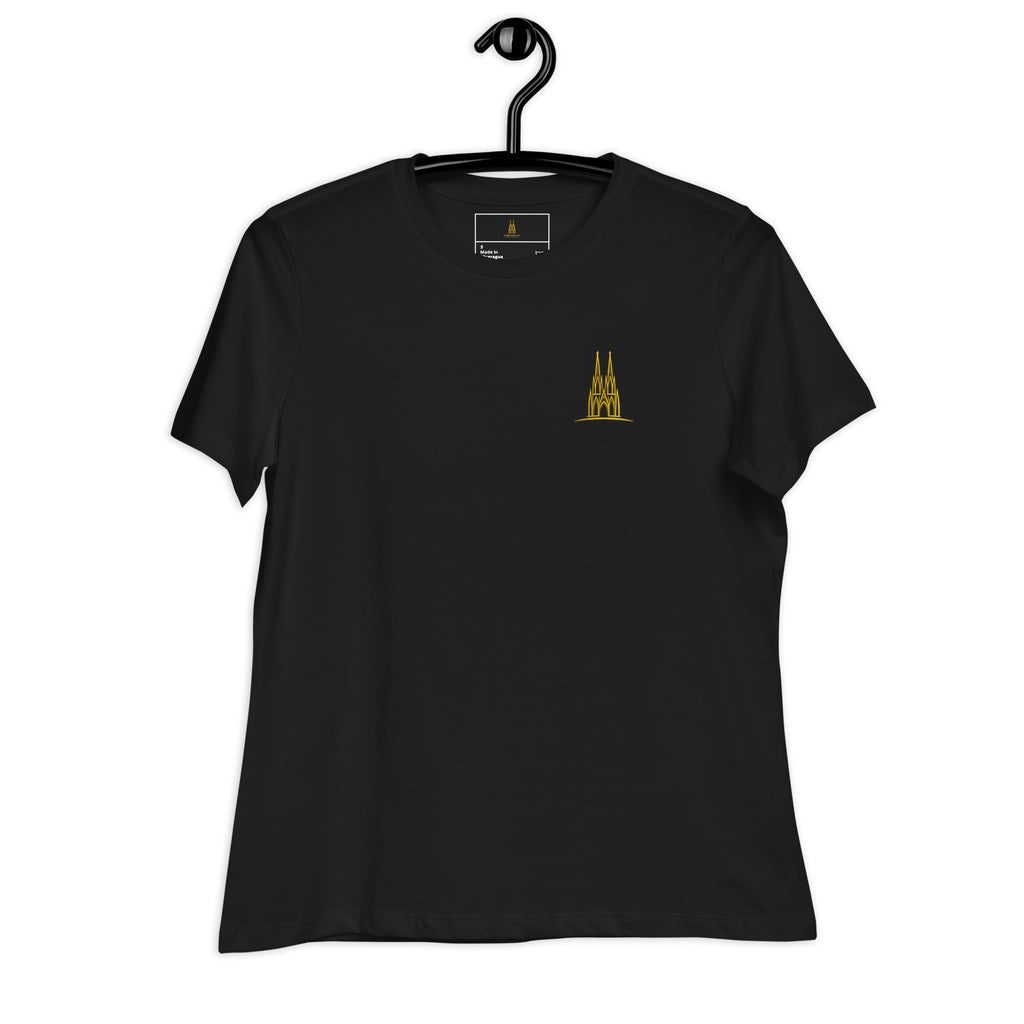 Women's Oversized Köln T-Shirt in Black - Front View Alternate Angle