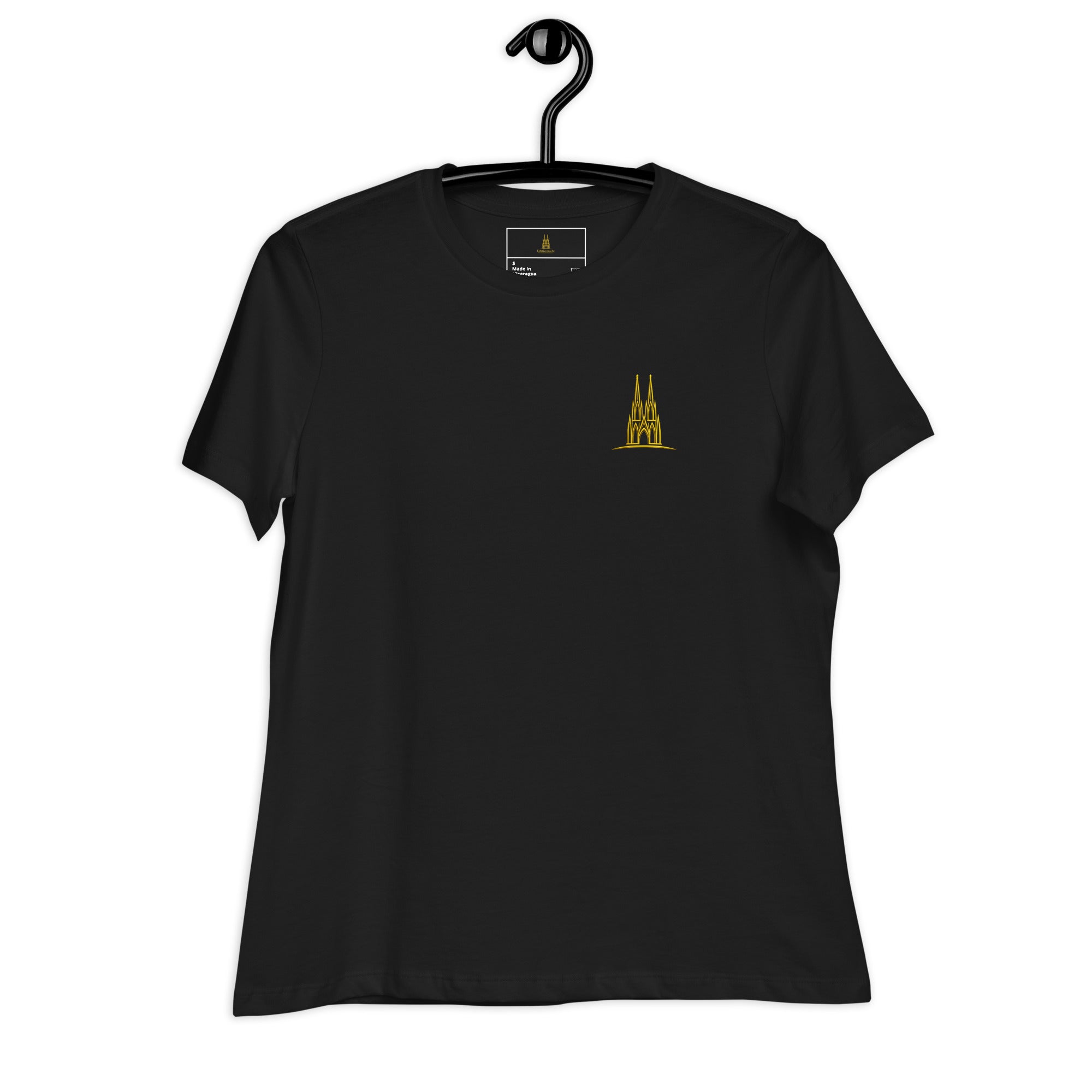 Women's Oversized Köln T-Shirt in Black - Front View Alternate Angle