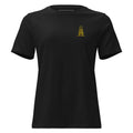 Women's Oversized Köln T-Shirt in Black - Front View Premium Cotton