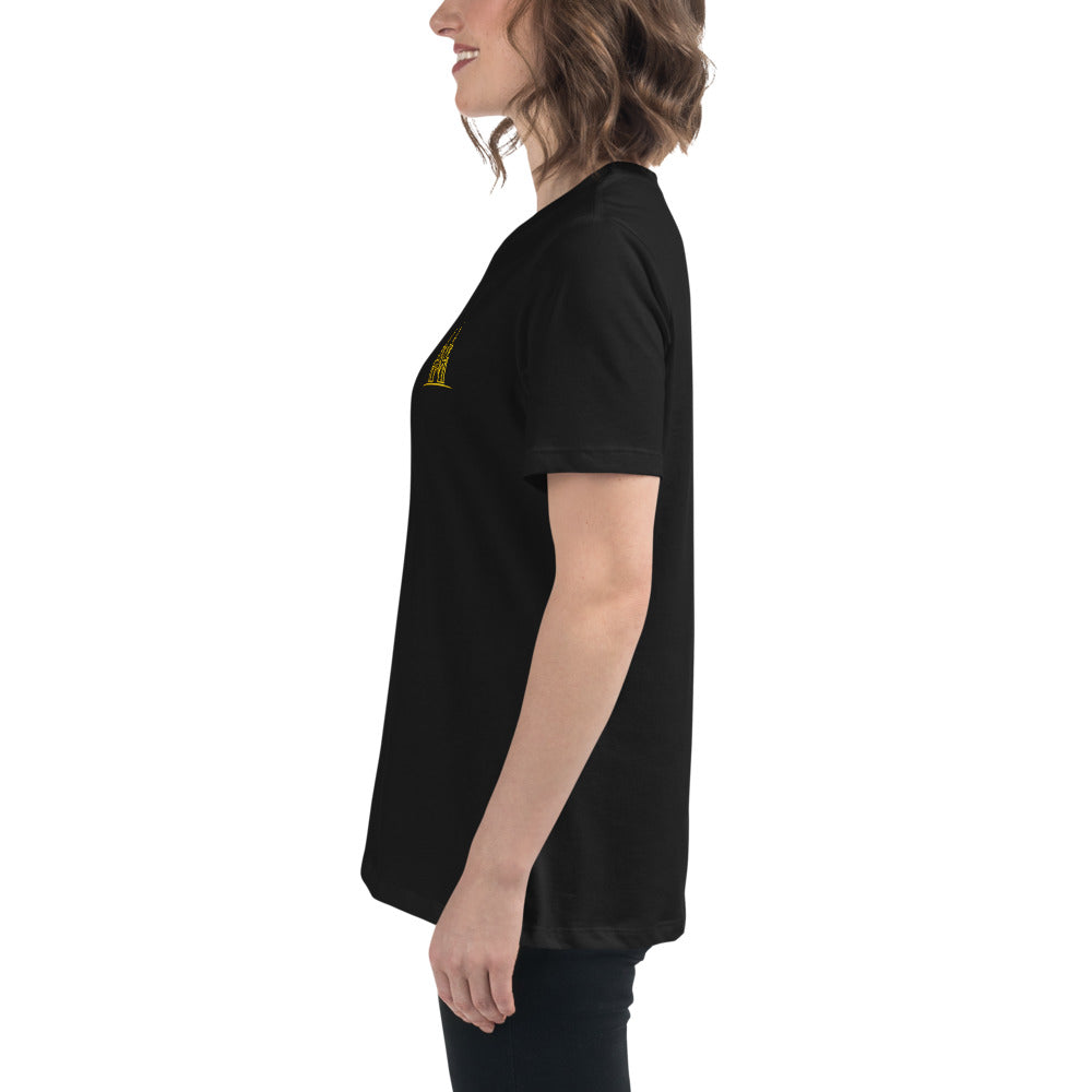 Women's Oversized Köln T-Shirt in Black - Left Side View Soft Cotton