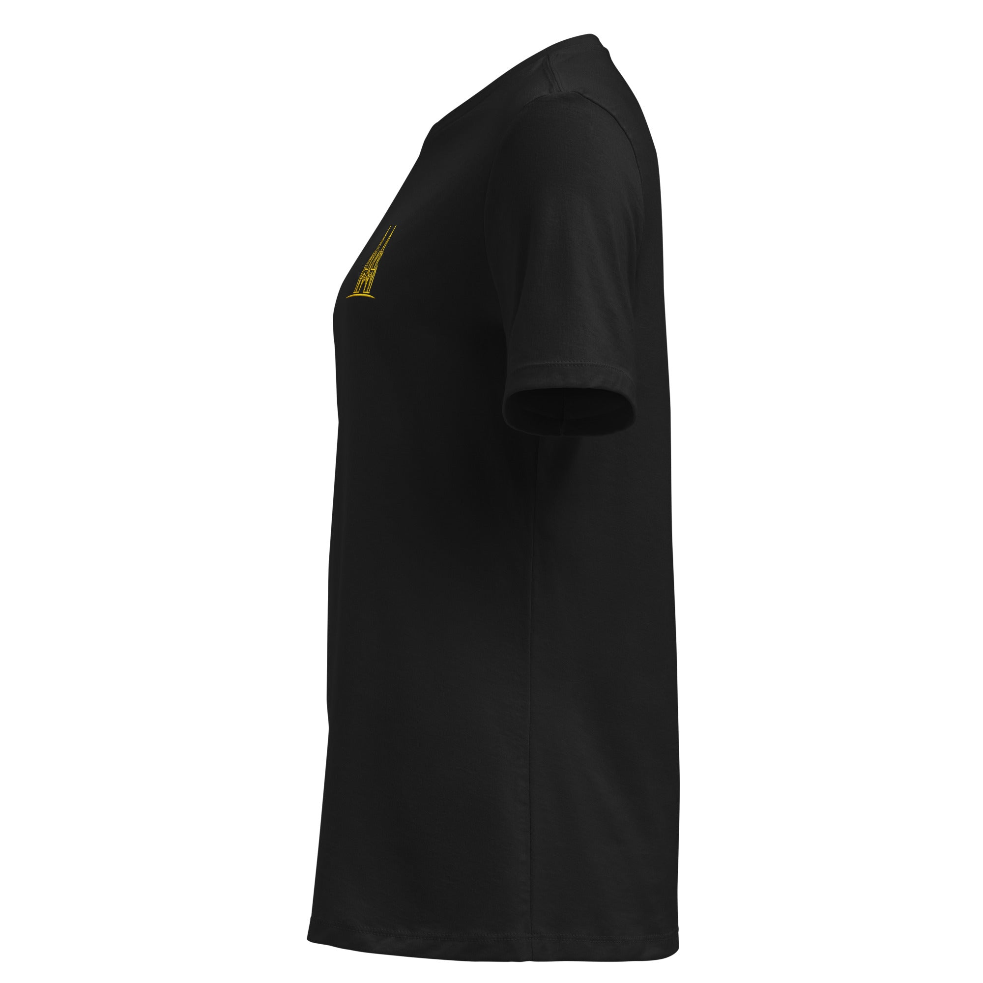 Women's Oversized Köln T-Shirt in Black - Left Side View Boyfriend Fit