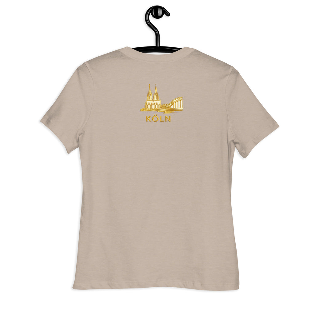 Women's Oversized Köln T-Shirt in Heather Stone - Back View Alternate