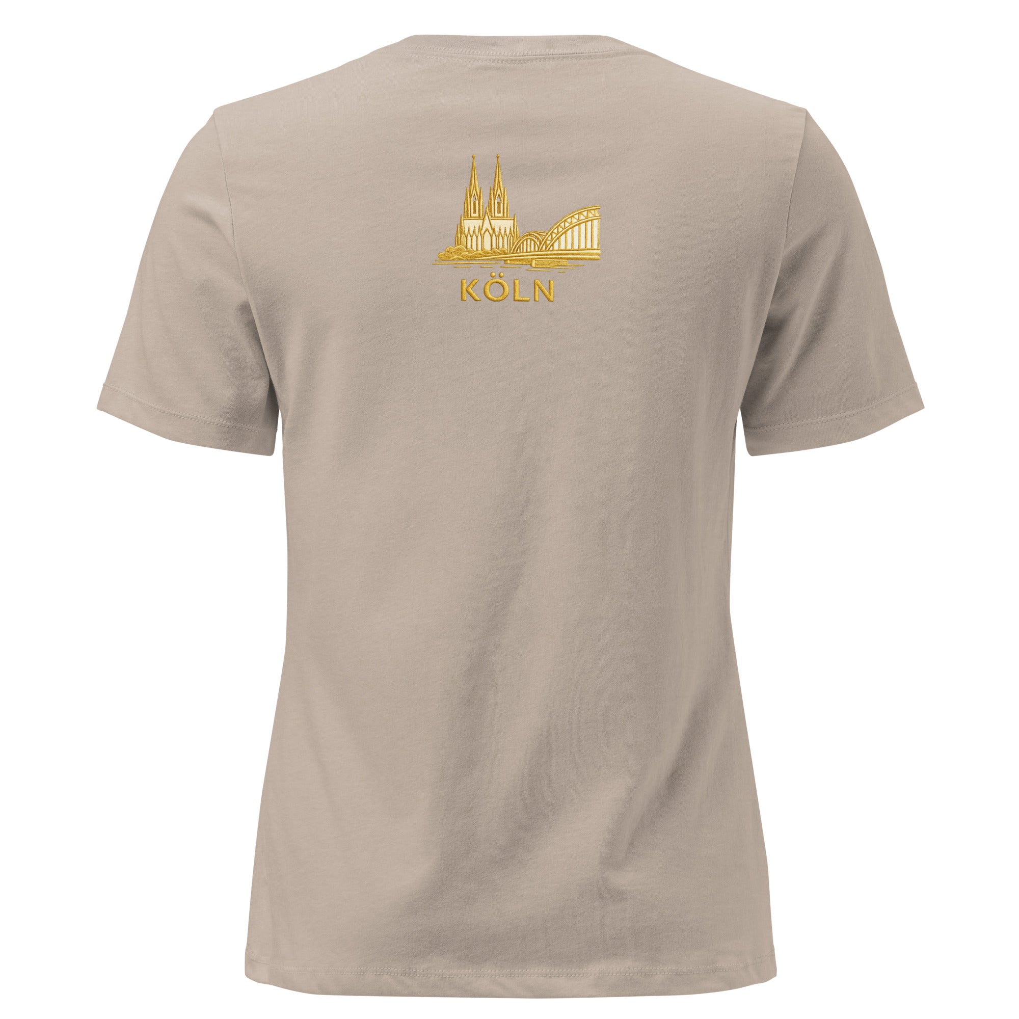 Women's Oversized Köln T-Shirt in Heather Stone - Back View Soft Cotton