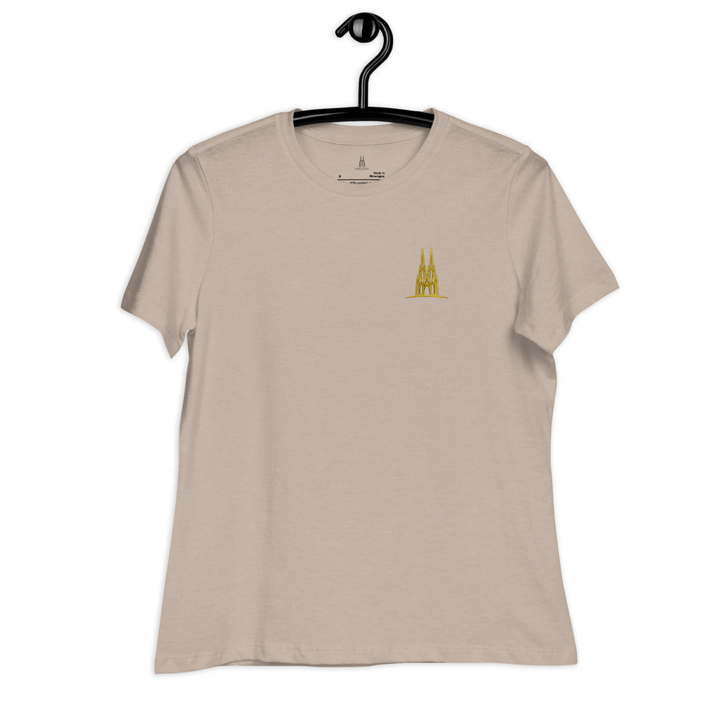 Women's Oversized Köln T-Shirt in Heather Stone - Front View Alternate