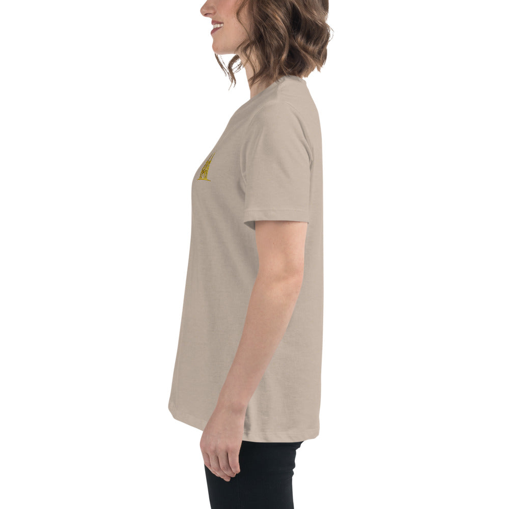 Women's Oversized Köln T-Shirt in Heather Stone - Left Side View