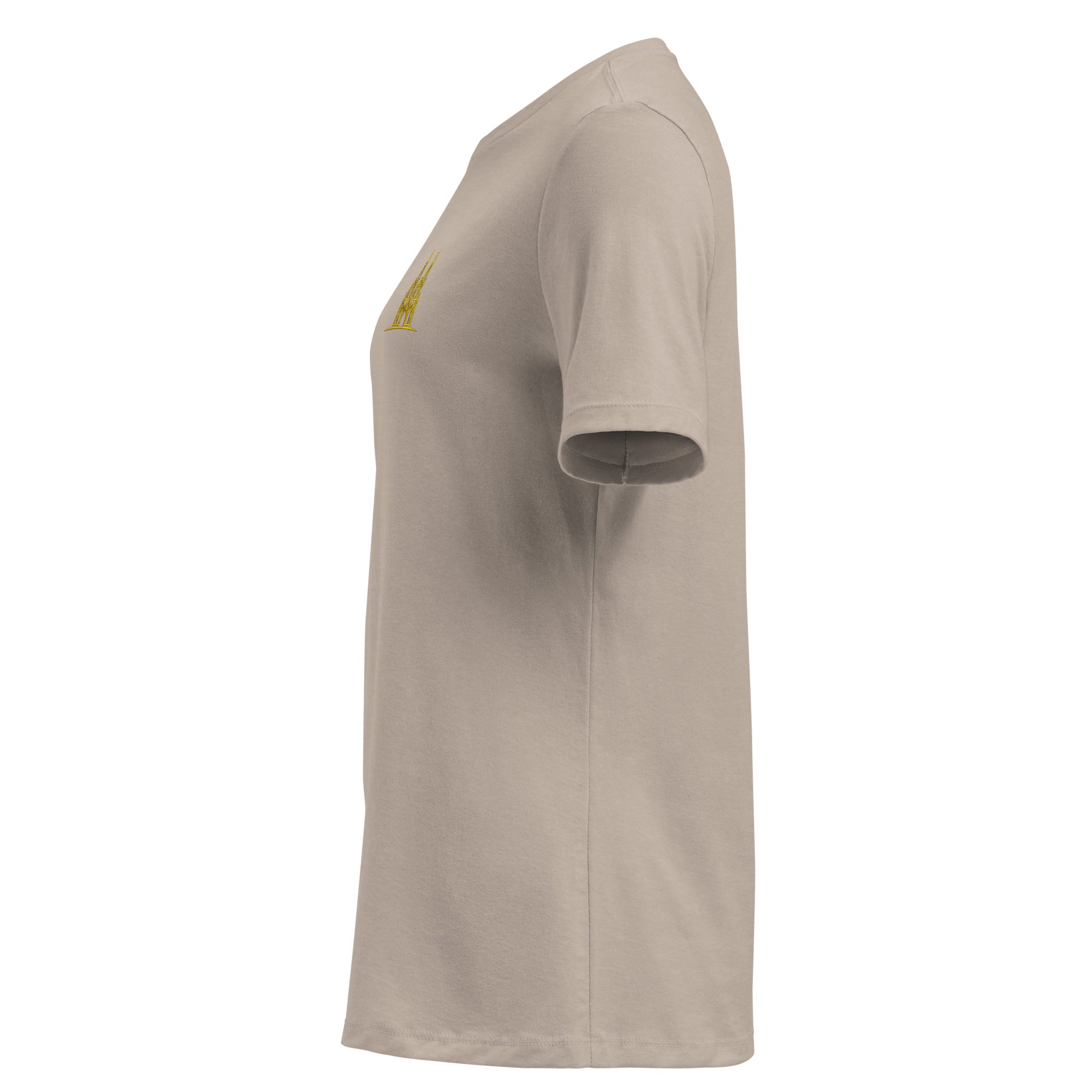 Women's Oversized Köln T-Shirt in Heather Stone - Left Side View Comfortable